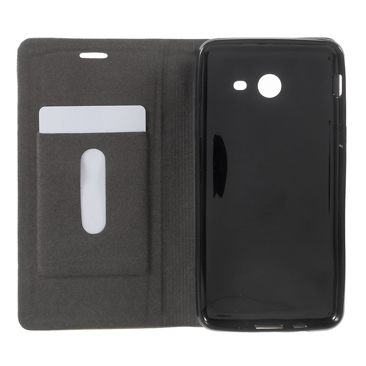 Bi-color Canvas Leather Card Holder Flip Case for Samsung Galaxy J5 (2017) - Dark Grey-5