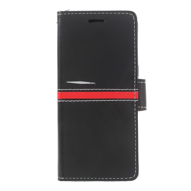 Elegant Series Leather Wallet Stand Case with Strap for Samsung Galaxy S8 SM-G950 - Black-2