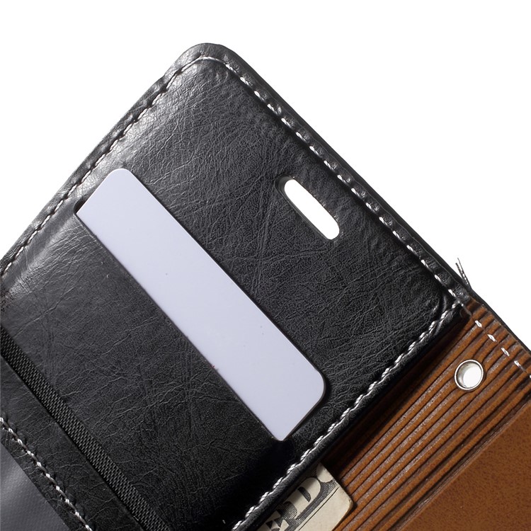 Elegant Series Leather Wallet Stand Case with Strap for Samsung Galaxy S8 SM-G950 - Black-7