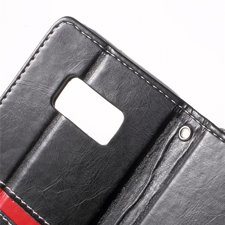 Elegant Series Leather Wallet Stand Case with Strap for Samsung Galaxy S8 SM-G950 - Black-8