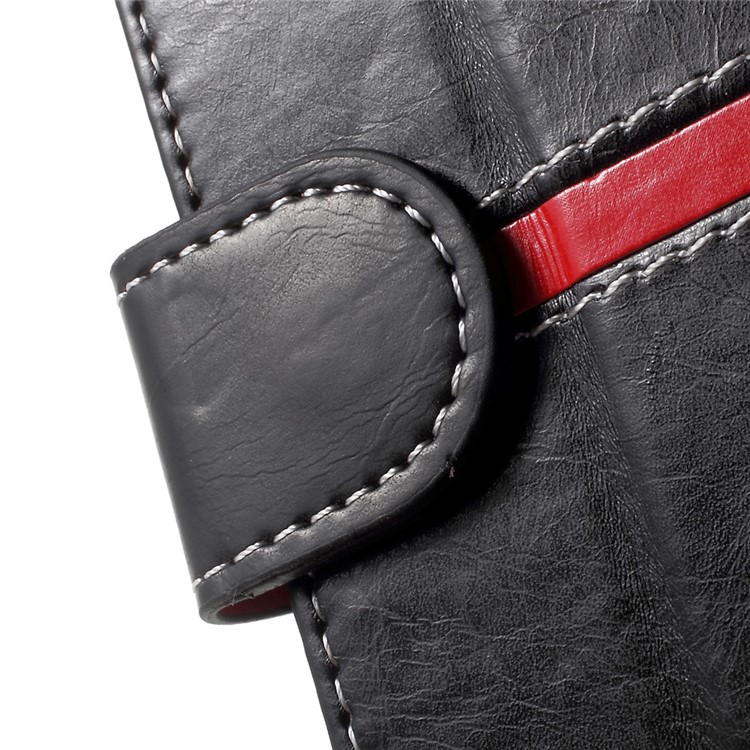 Elegant Series Leather Wallet Stand Case with Strap for Samsung Galaxy S8 SM-G950 - Black-9