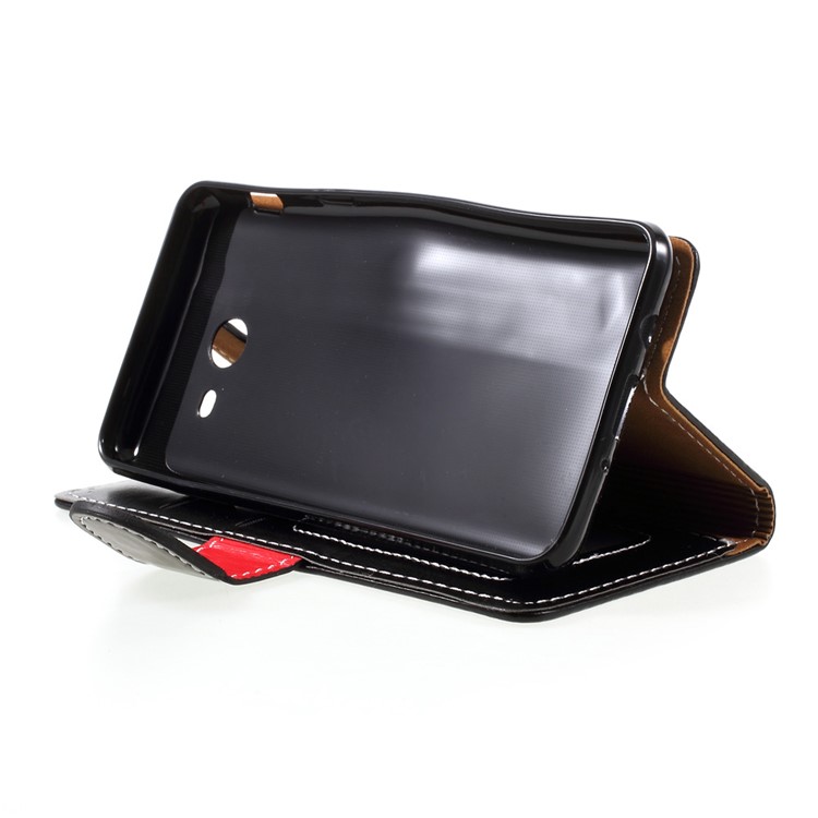 For Samsung Galaxy J5 (2017) Graceful Series Stitching Leather Wallet Phone Case - Black-4