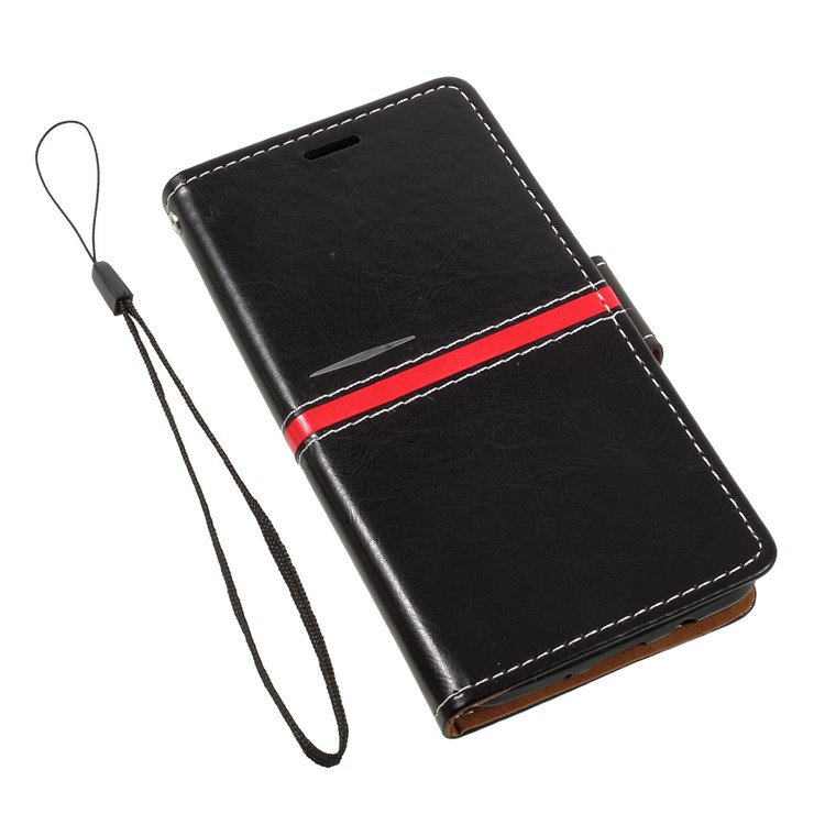 For Samsung Galaxy J5 (2017) Graceful Series Stitching Leather Wallet Phone Case - Black-7