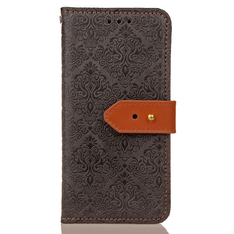 Damask Pattern Imprinted PU Leather Wallet Case for Samsung Galaxy S8 G950 - Black-2