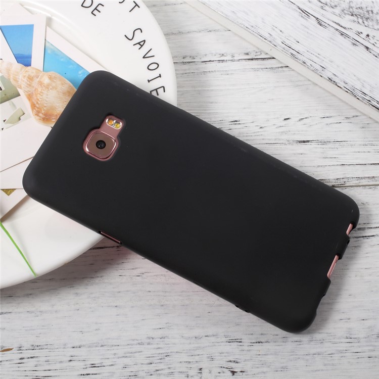 Matte Anti-fingerprint Soft TPU Protective Case for Samsung Galaxy C5 Pro - Black-4