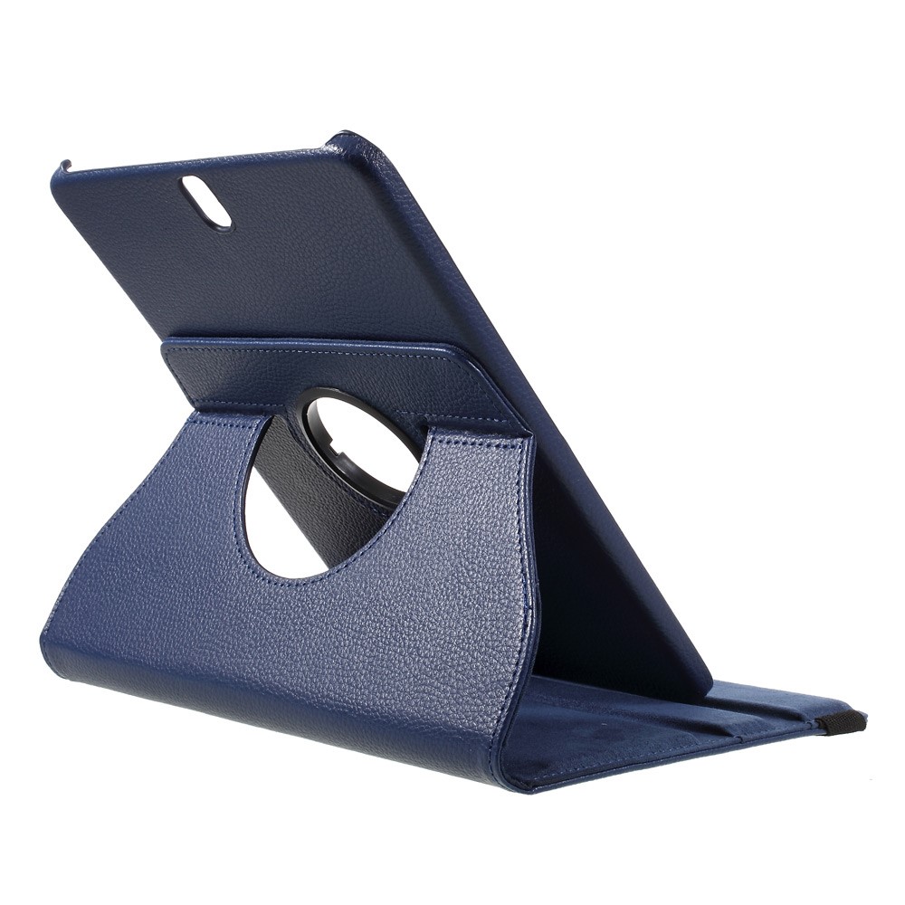 Litchi Grein Leather Stand Rotar Stand Case Para Samsung Galaxy Tab S3 9,7 "t820 - Azul Escuro-8