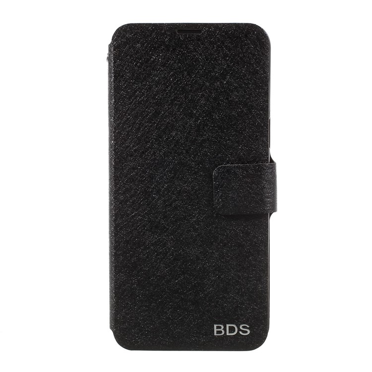Silk Texture Flip Leather Card Holder Phone Case with Stand for Samsung Galaxy S8 SM-G950 - Black-3