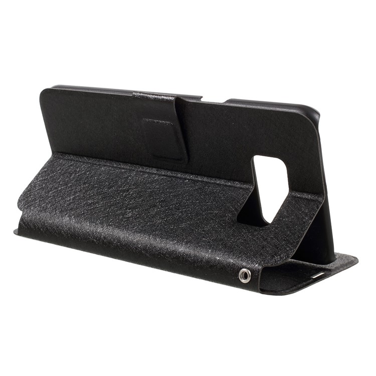 Silk Texture Flip Leather Card Holder Phone Case with Stand for Samsung Galaxy S8 SM-G950 - Black-5