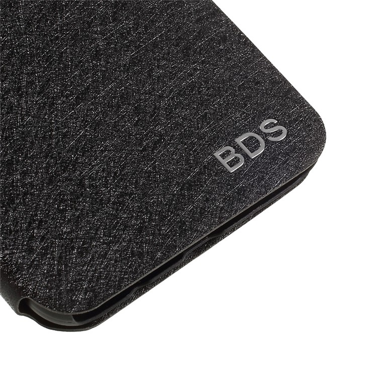 Silk Texture Flip Leather Card Holder Phone Case with Stand for Samsung Galaxy S8 SM-G950 - Black-7