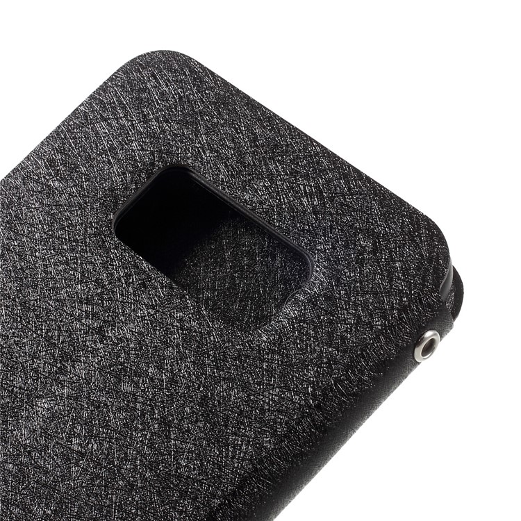 Silk Texture Flip Leather Card Holder Phone Case with Stand for Samsung Galaxy S8 SM-G950 - Black-8