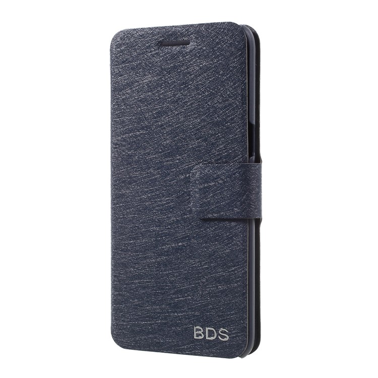 For Samsung Galaxy S8 SM-G950 Silk Texture Flip Leather Card Holder Phone Case with Stand - Dark Blue-2