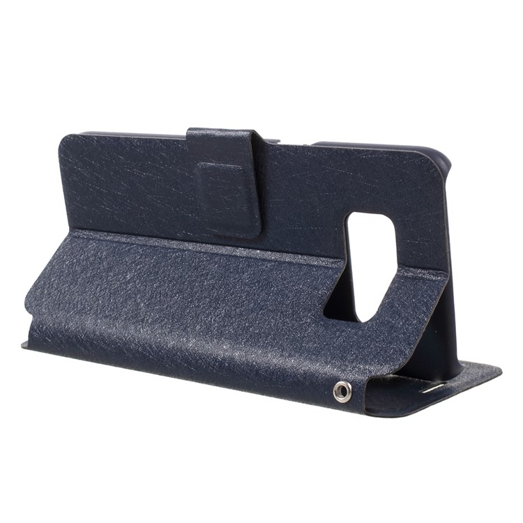 For Samsung Galaxy S8 SM-G950 Silk Texture Flip Leather Card Holder Phone Case with Stand - Dark Blue-5