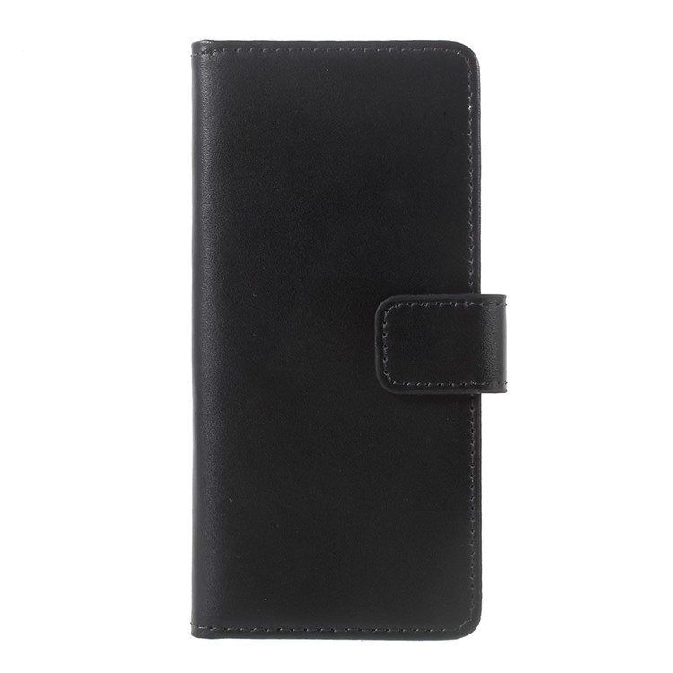 Genuine Split Leather Wallet Stand Phone Case for Samsung Galaxy S8 SM-G950 - Black-2