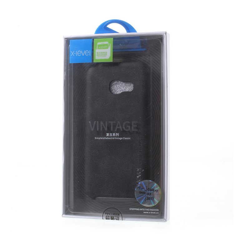 X-LEVEL Vintage Series PU Leather + PC Back Cover for Samsung Galaxy A3 (2017) A320 - Black-8