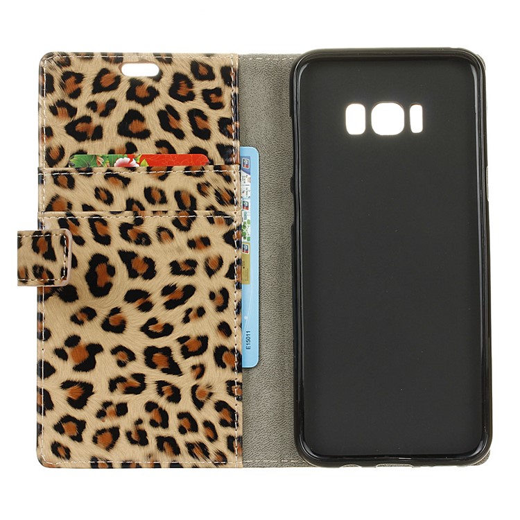 Leopard Pattern PU Leather Wallet Mobile Phone Case Cover for Samsung Galaxy S8 Plus G955-4
