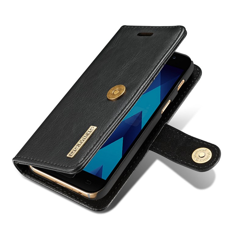 DG.MING for Samsung Galaxy A3 (2017) Detachable 2 in 1 Wallet Split Leather Case Accessory - Black-12
