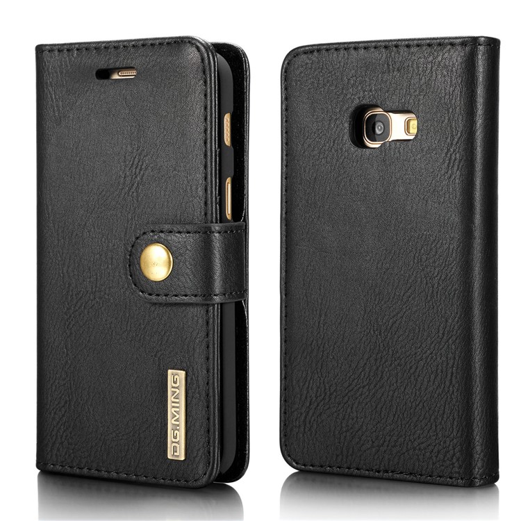 DG.MING for Samsung Galaxy A3 (2017) Detachable 2 in 1 Wallet Split Leather Case Accessory - Black-2