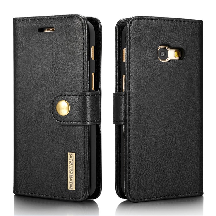 DG.MING for Samsung Galaxy A3 (2017) Detachable 2 in 1 Wallet Split Leather Case Accessory - Black-3