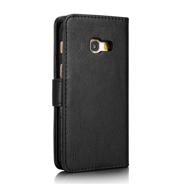 DG.MING for Samsung Galaxy A3 (2017) Detachable 2 in 1 Wallet Split Leather Case Accessory - Black-7