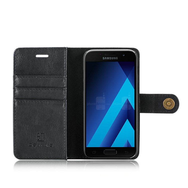 DG.MING for Samsung Galaxy A3 (2017) Detachable 2 in 1 Wallet Split Leather Case Accessory - Black-8