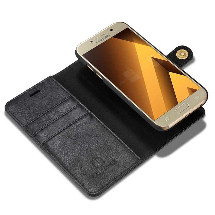 DG.MING Detachable 2 in 1 Wallet Split Leather Phone Case for Samsung Galaxy A5 (2017) A520 - Black-11