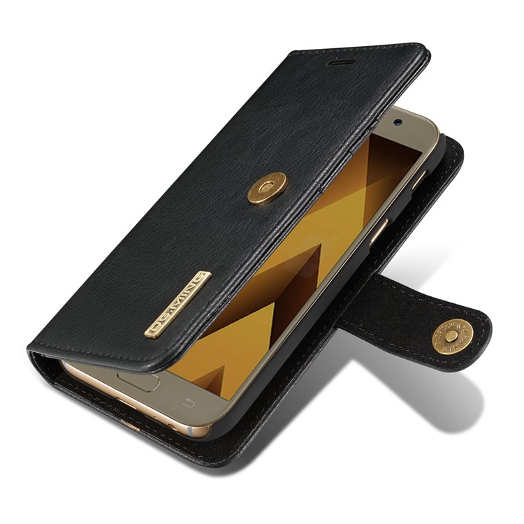 DG.MING Detachable 2 in 1 Wallet Split Leather Phone Case for Samsung Galaxy A5 (2017) A520 - Black-12