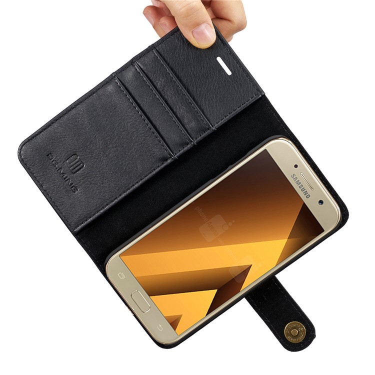 DG.MING Detachable 2 in 1 Wallet Split Leather Phone Case for Samsung Galaxy A5 (2017) A520 - Black-16