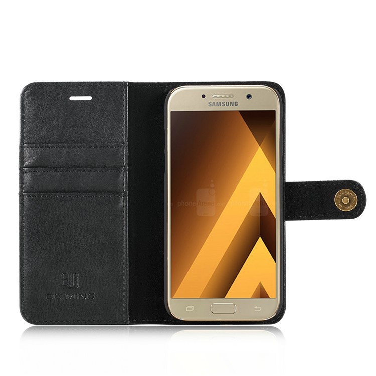 DG.MING Detachable 2 in 1 Wallet Split Leather Phone Case for Samsung Galaxy A5 (2017) A520 - Black-8