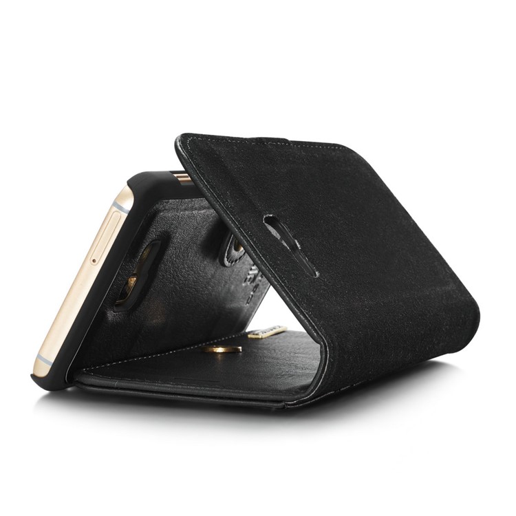 DG.MING Detachable 2 in 1 Split Leather Wallet Case for Samsung Galaxy A7 (2017) A720 - Black-15