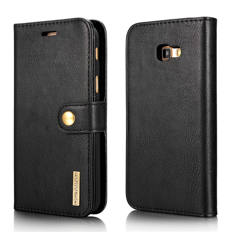 DG.MING Detachable 2 in 1 Split Leather Wallet Case for Samsung Galaxy A7 (2017) A720 - Black-2