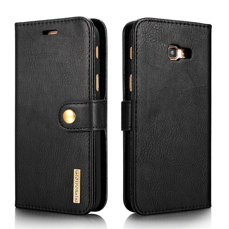 DG.MING Detachable 2 in 1 Split Leather Wallet Case for Samsung Galaxy A7 (2017) A720 - Black-3