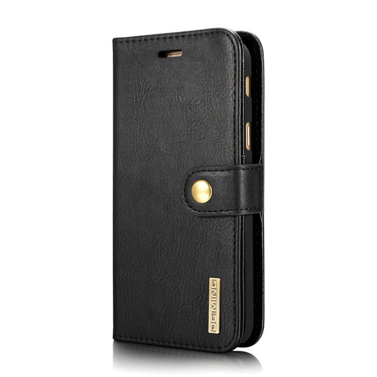 DG.MING Detachable 2 in 1 Split Leather Wallet Case for Samsung Galaxy A7 (2017) A720 - Black-4