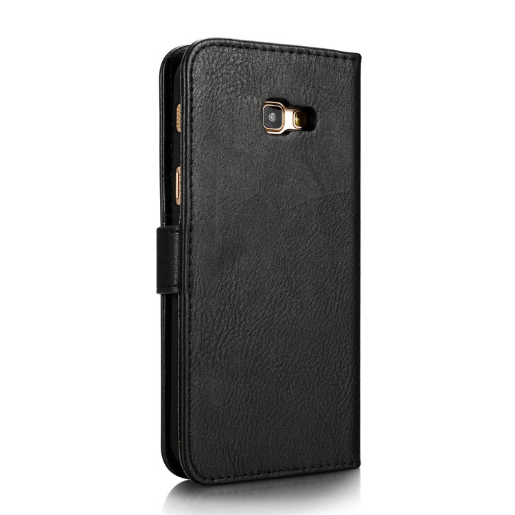 DG.MING Detachable 2 in 1 Split Leather Wallet Case for Samsung Galaxy A7 (2017) A720 - Black-7