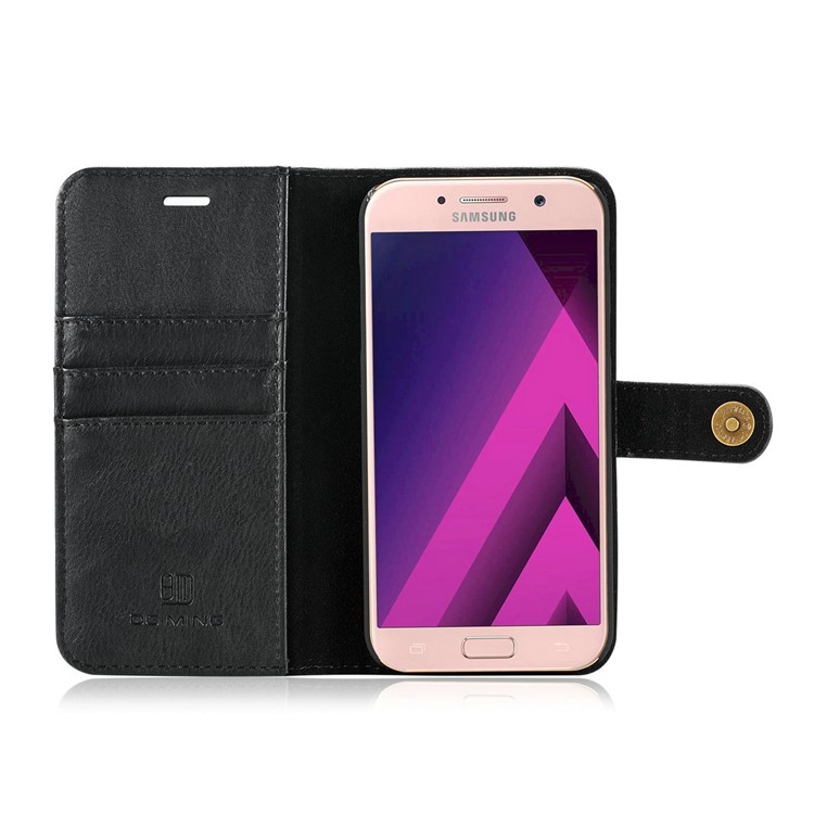 DG.MING Detachable 2 in 1 Split Leather Wallet Case for Samsung Galaxy A7 (2017) A720 - Black-8