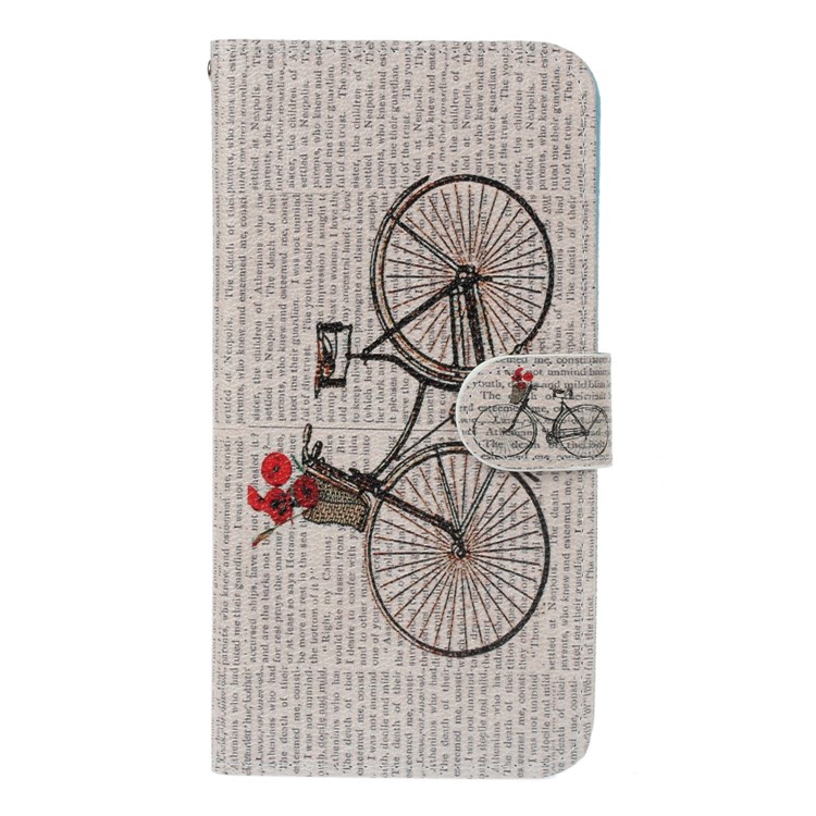 Pattern Printing Wallet Leather Stand Case for Samsung Galaxy J5 (2017) - Bicycle with Flowers-1