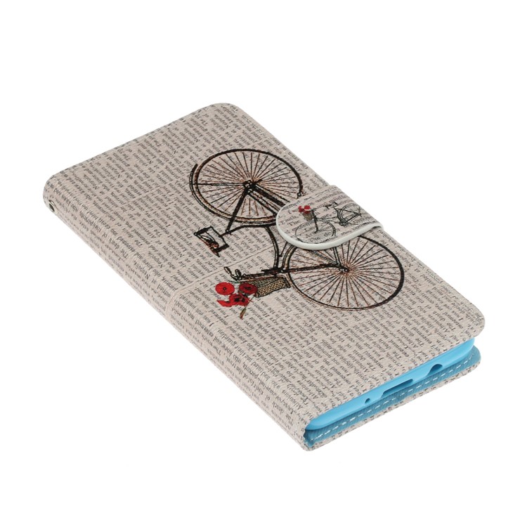 Pattern Printing Wallet Leather Stand Case for Samsung Galaxy J5 (2017) - Bicycle with Flowers-3