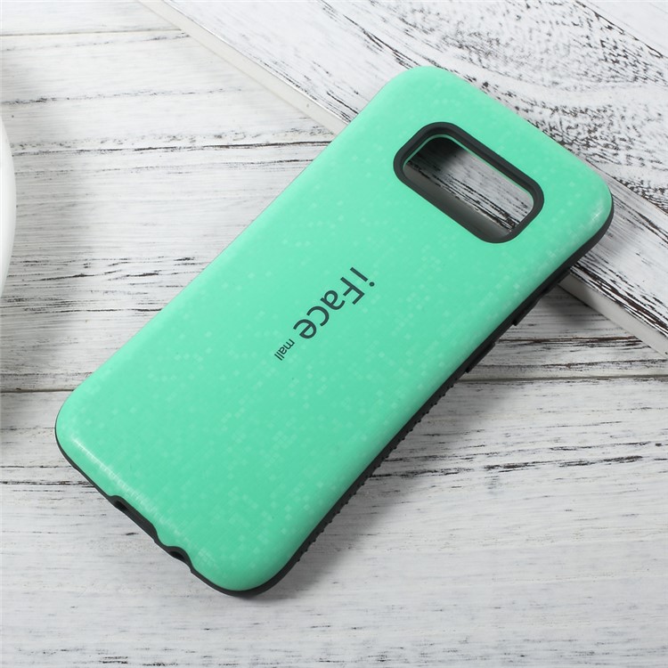 IFACE MALL Mosaic PC + TPU Hybrid Cell Phone Case for Samsung Galaxy S8+ SM-G955 - Cyan-1