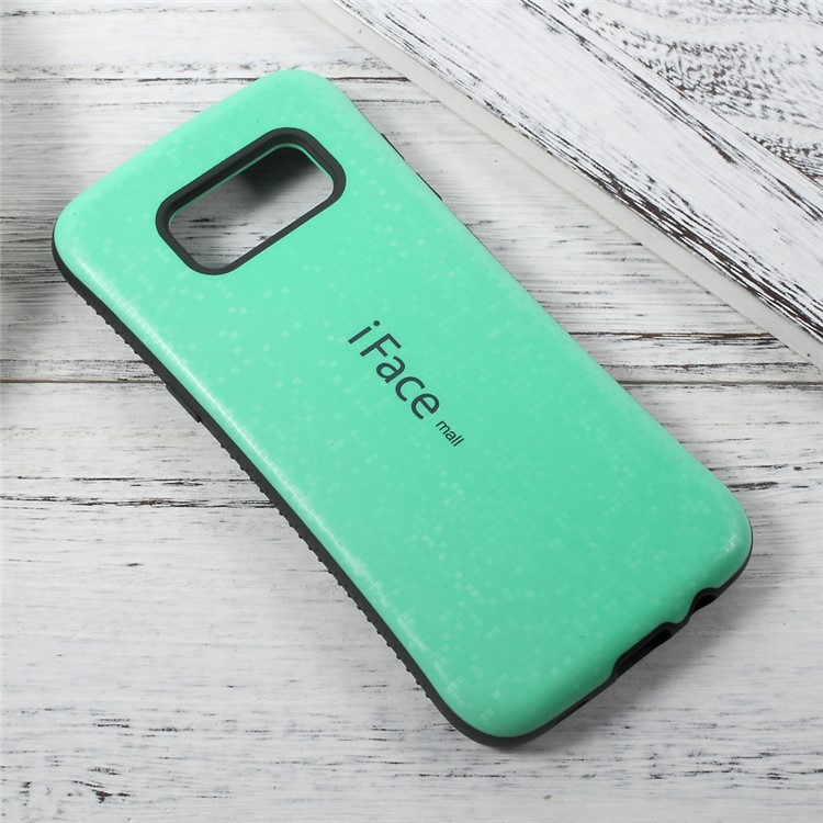 IFACE MALL Mosaic PC + TPU Hybrid Cell Phone Case for Samsung Galaxy S8+ SM-G955 - Cyan-2