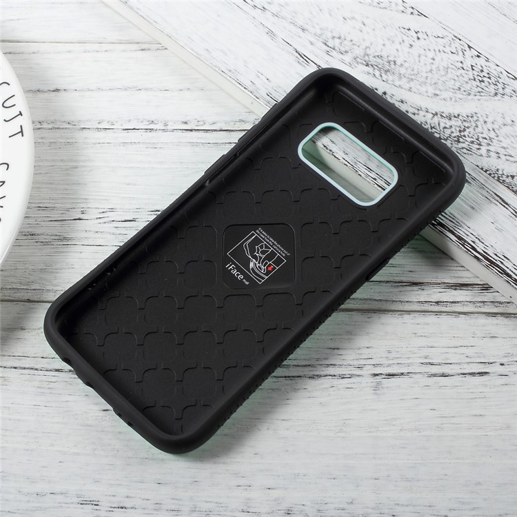 IFACE MALL Mosaic PC + TPU Hybrid Cell Phone Case for Samsung Galaxy S8+ SM-G955 - Cyan-4