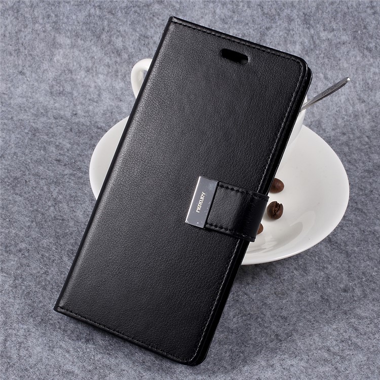 MERCURY GOOSPERY Rich Diary Leather Wallet Cover for Samsung Galaxy S8 Plus G955 - Black-1