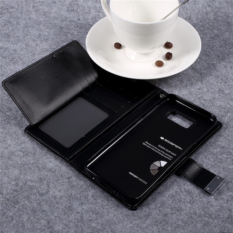 MERCURY GOOSPERY Rich Diary Leather Wallet Cover for Samsung Galaxy S8 Plus G955 - Black-7