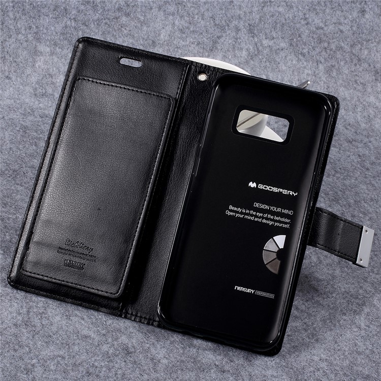 MERCURY GOOSPERY Rich Diary Leather Wallet Cover for Samsung Galaxy S8 Plus G955 - Black-8
