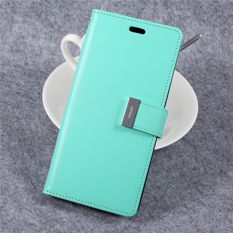 MERCURY GOOSPERY Rich Diary Leather Magnetic Cover for Samsung S8+ G955 - Cyan-1