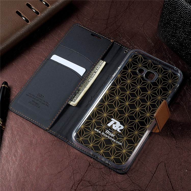 ROAR KOREA Twill Grain Wallet Leather Mobile Case for Samsung Galaxy A5 (2017) A520 - Black-4