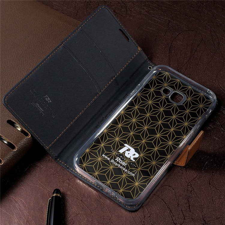 ROAR KOREA Twill Grain Wallet Leather Mobile Case for Samsung Galaxy A5 (2017) A520 - Black-5