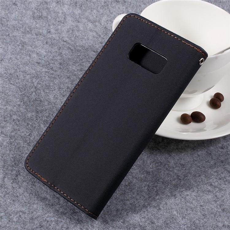 ROAR KOREA Twill Grain PU Leather Phone Case for Samsung Galaxy S8 - Black-2