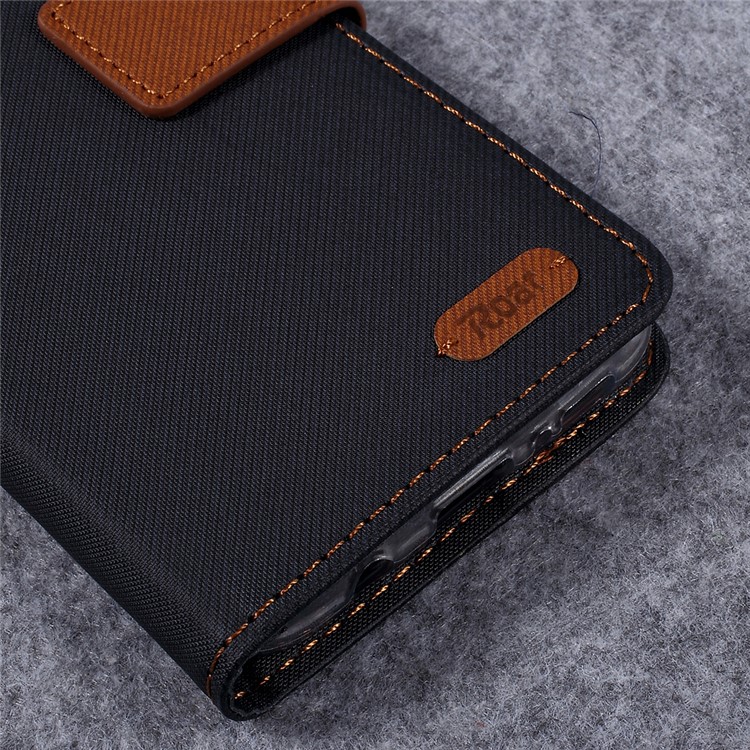 ROAR KOREA Twill Grain PU Leather Phone Case for Samsung Galaxy S8 - Black-4