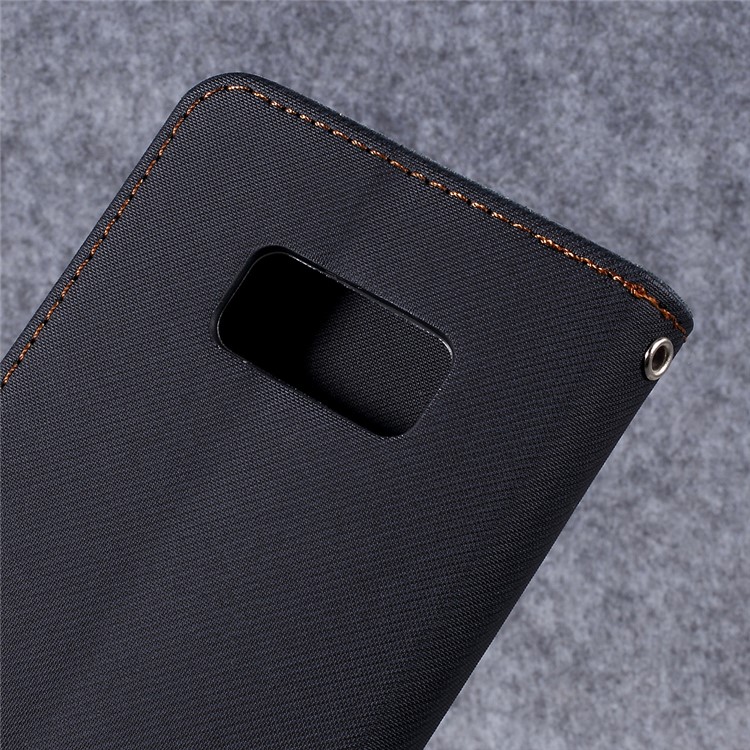 ROAR KOREA Twill Grain PU Leather Phone Case for Samsung Galaxy S8 - Black-5