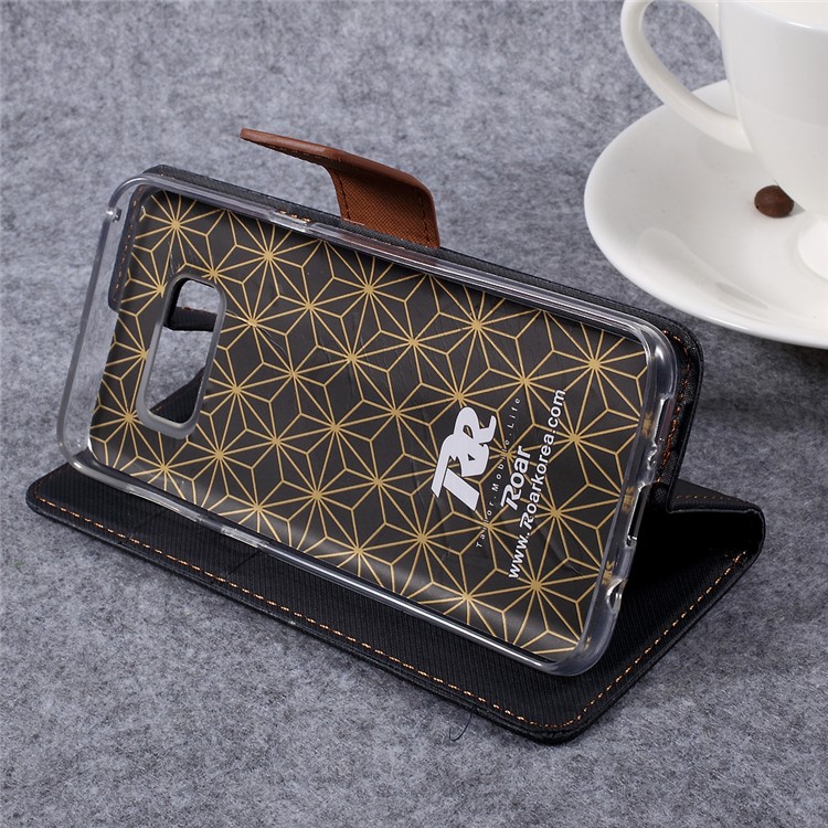 ROAR KOREA Twill Grain PU Leather Phone Case for Samsung Galaxy S8 - Black-6