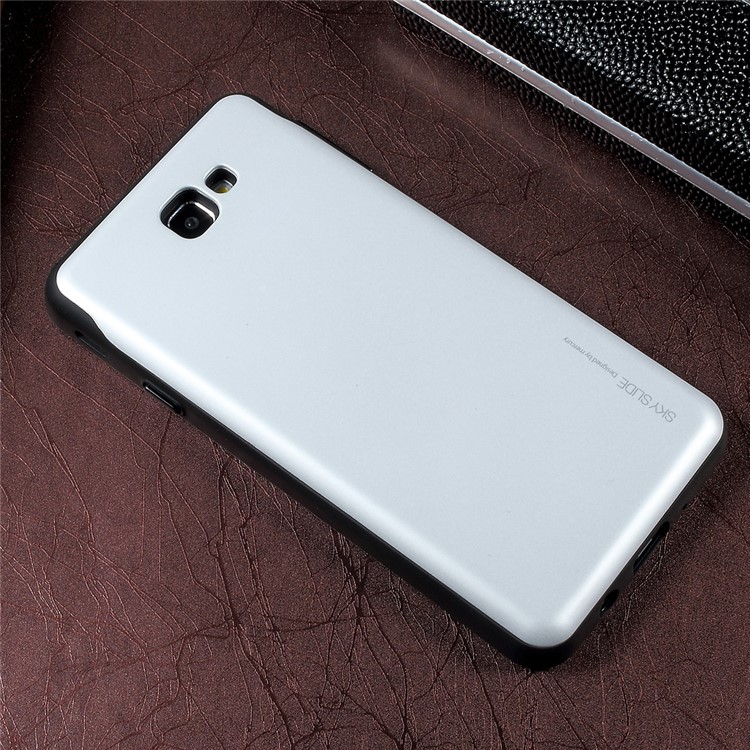 MERCURY GOOSPERY Sky Slide Card Holder PC TPU Hybrid Case for Samsung Galaxy J7 Prime/On7 2016 - Silver-3